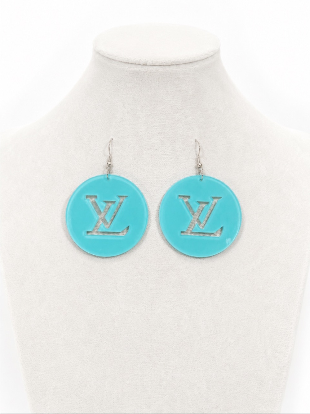 Designer-Inspired Turquoise Round Statement Drop Earrings